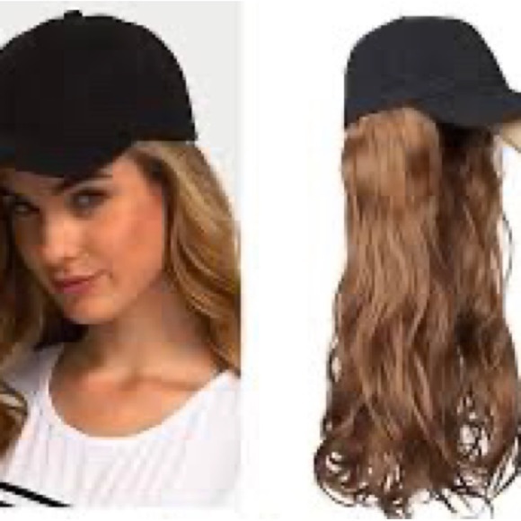 Hair Extensions Adjustable 16" Culry Baseball Hat Wig for Women - Light Brown - Picture 2 of 6